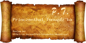 Princzenthal Tonuzóba névjegykártya